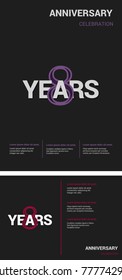 8 Years Anniversary Logotype design with overlapping styles between numbers and letters