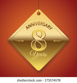 8 Years Anniversary poster / template/ tag design Vector