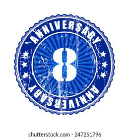  8 Years anniversary stamp. 