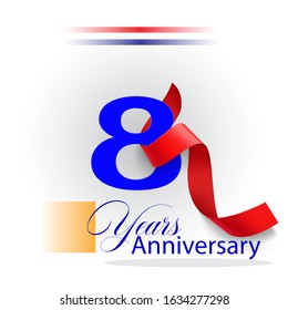  8 Years Anniversary Vector Template Design Illustration