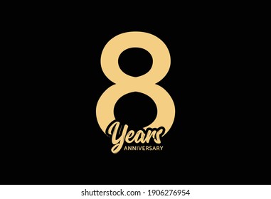 8 years anniversary vector template, 8th birthday logo