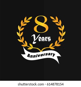 8 years anniversary.vector illustration.eps10.