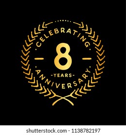 8 years design template. 8th vector and illustration.
