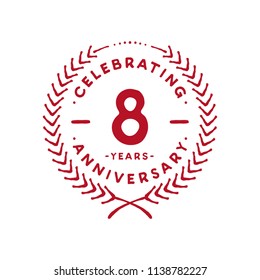 8 years design template. 8th vector and illustration.