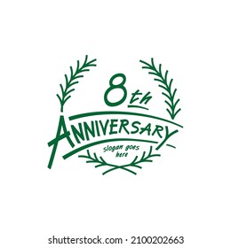 8 years design template. Vector and illustration. 8th years logo.