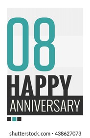 8 Years Happy Anniversary (Vector Illustration Poster Design)