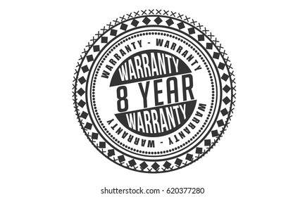 8 years and lifetime warranty label icon