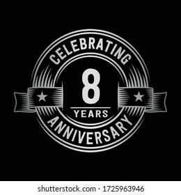 8 years logo design template. 8th anniversary vector and illustration.