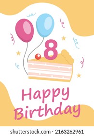 8 years old Birthday Vector Illustration Template