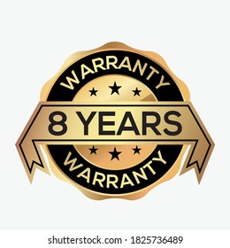 Vector de logotipo de garantía de 8 años