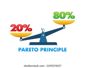 80 20 Rule, Pareto Principle. Economic Financial Share Profit. Vector Stock Illustration