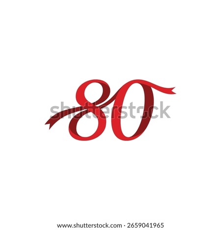 80 80th Eighty Anniversary Celebration Logo Design Vector Template