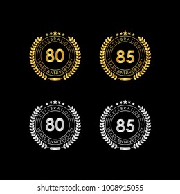 80 85 Years Anniversary Celebration Label