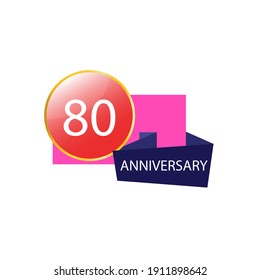 80 Anniversary celebration template vector design illustration