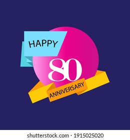 80 Anniversary celebration template vector design illustration