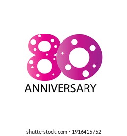 80 Anniversary celebration template vector design illustration