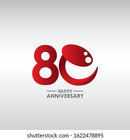 80 anniversary celebration vector concept template design illustration