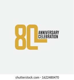 80 anniversary celebration vector concept template design illustration