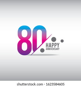 80 anniversary celebration vector concept template design illustration