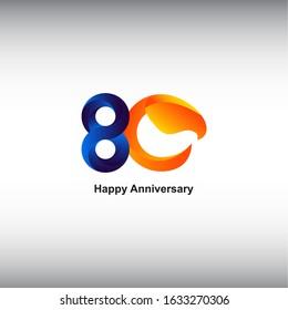 80 anniversary celebration vector concept template design illustrator