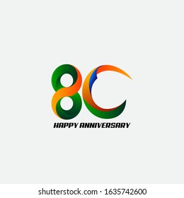 80 anniversary celebration vector concept template design illustration