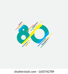 80 anniversary celebration vector concept template design illustration