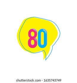 80 anniversary celebration vector concept template design illustration