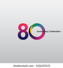 80 Anniversary celebration vector design template
