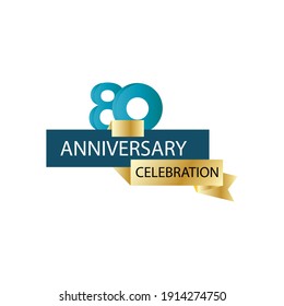 80 Anniversary celebration vector template design illustration