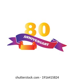 Ilustración de diseño de plantillas vectoriales de celebración del 80 aniversario