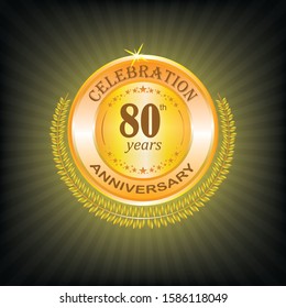 80 anniversary logo concept. 80th years birthday icon