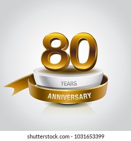 80 anniversary logo red heart