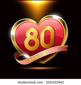 80 anniversary logo red heart