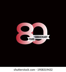 80 Anniversary logotype design, Celebrating Anniversary Colorful Logo for celebration event, invitation, greeting, web template, Flyer and booklet, Play symbol, Colors logo vector