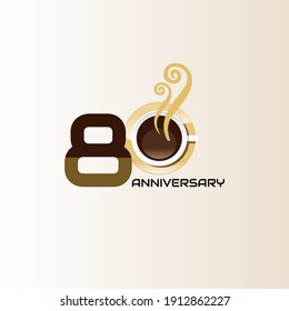 80 anniversary logotype template design for banner, poster, card vector illustrator