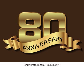 80 anniversary template design.80 years anniversary.Vector illustration.