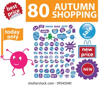 80 autumn shopping. vector