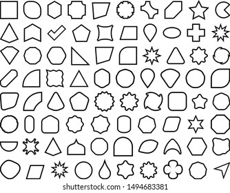 80 Basic Shapes Outline, Rectangle, Triangle