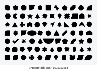 80 Basic Shapes Silhouette Set