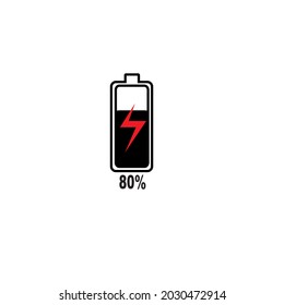 80% battery charger vector illustration 