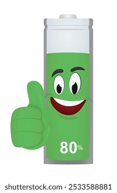80% battery icon. vector illustration