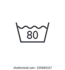 80 C wash symbol modern simple vector icon