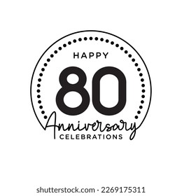 80 Konzept, einfarbig, Design für Veranstaltung, Einladungskarte, Grußkarte, Banner, Poster, Flyer, Buchumschlag und Druck. Vektorgrafik-EPS10