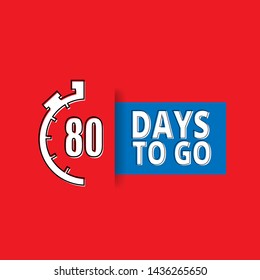 80 days to go. Vector stock illustration