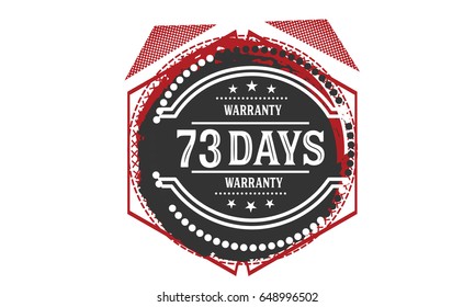 80 days warranty icon vector vintage grunge guarantee background