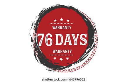 80 days warranty icon vector vintage grunge guarantee background