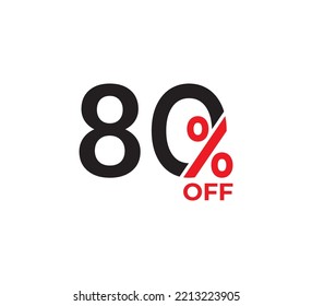 80% Discount Coupon. Sale offer price sign. Sale tags set vector badges template. Special offer symbol. Discount promotion. Discount badge shape. Vector illustration design