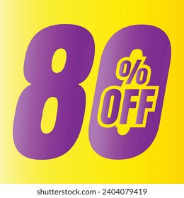 80% discount deal sign icon, 80 percent special offer discount vector, 80 percent sale price reduction offer design, Friday shopping sale discount percentage icon design