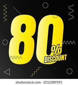 80% de descuento en el símbolo de la oferta, 80 por ciento de descuento en la oferta especial, 80 por ciento de descuento en el Vector de la oferta, 80 por ciento de descuento en el Precio de venta