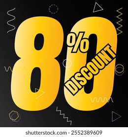 80% de descuento en el símbolo de la oferta, 80 por ciento de descuento en la oferta especial, 80 por ciento de descuento en el Vector de la oferta, 80 por ciento de descuento en el Precio de venta